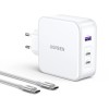 Ugreen Nexode 3 portni 140W USB-C polnilnik s PD 3.1 GaN Bel Ugreen Nexode 3 portni 140W USB-C polnilnik s PD 3.1 GaN Bel