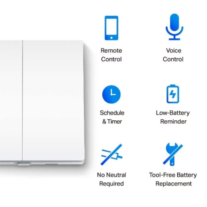 TP-LINK Tapo S220 Smart Light stikalo, 2-Gang 1-Way TP-LINK Tapo S220 Smart Light stikalo, 2-Gang 1-Way