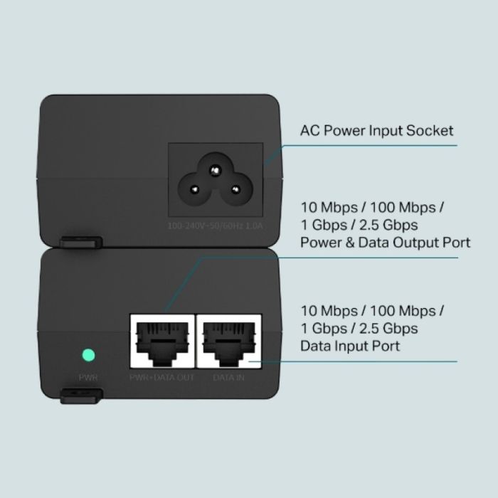 TP-LINK TL-POE260S 2.5G PoE+ Injector TP-LINK TL-POE260S 2.5G PoE+ Injector