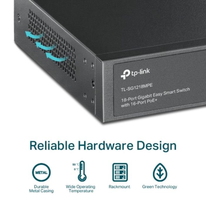 TP-LINK stikalo 18-port Gigabit stikalo z 16-Port PoE+ port TP-LINK stikalo 18-port Gigabit stikalo z 16-Port PoE+ port