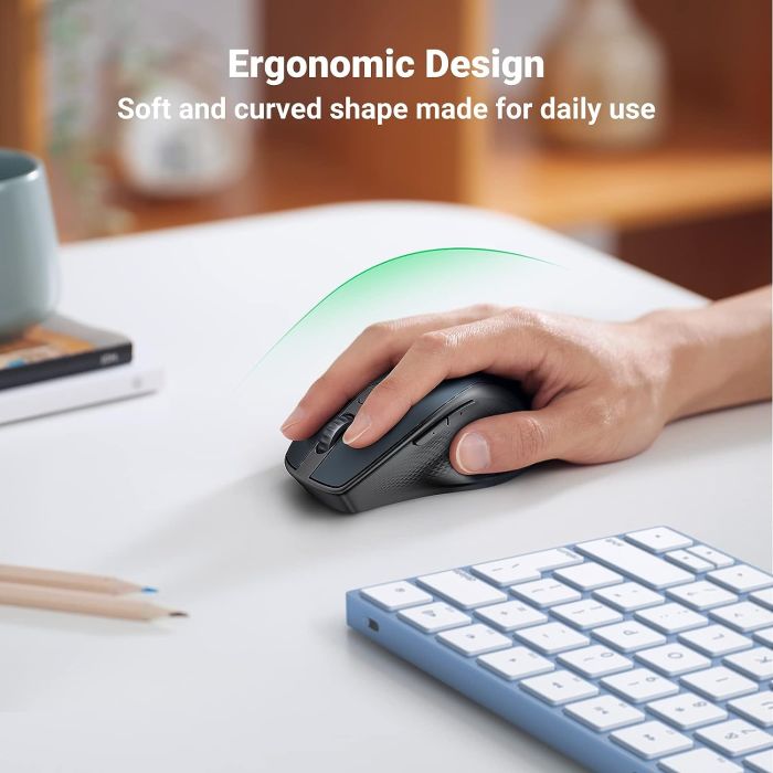 Brezžična miška UGREEN Bluetooth 5.0 in 2,4 Ghz z USB sprejemnikom s 5 gumbi za MacBook, PC, namizni Brezžična miška UGREEN Bluetooth 5.0 in 2,4 Ghz z USB sprejemnikom s 5 gumbi za MacBook, PC, namizni