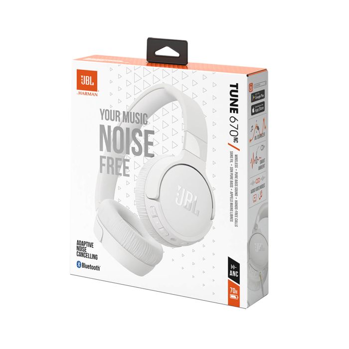 JBL Tune 670NC Bluetooth naglavne brezžične slušalke, bele JBL Tune 670NC Bluetooth naglavne brezžične slušalke, bele