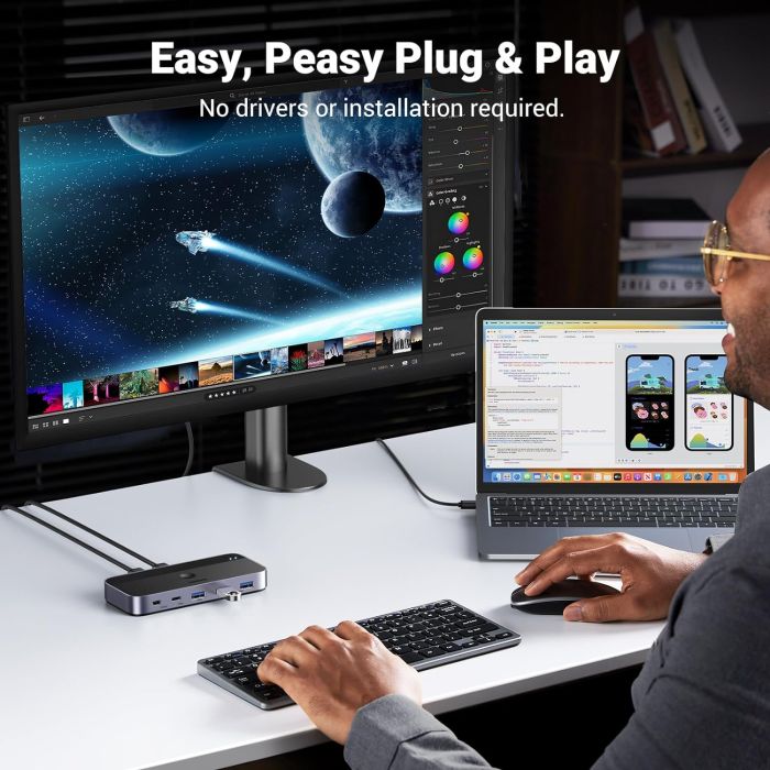 UGREEN USB 3.0 stikalo za 2 računalnika, ki si delita naprave USB C & A UGREEN USB 3.0 stikalo za 2 računalnika, ki si delita naprave USB C & A