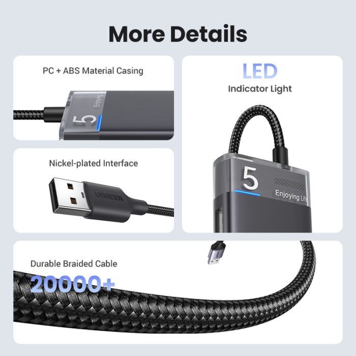 Ugreen USB 3.0 hub s 4 vrati 5Gbps Ugreen USB 3.0 hub s 4 vrati 5Gbps