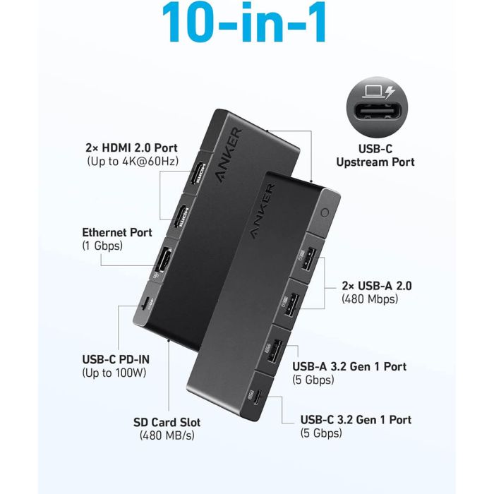 Anker 364 USB-C Hub, 10v1 Anker 364 USB-C Hub, 10v1