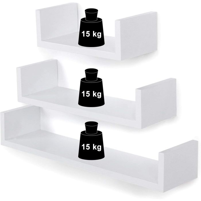 SONGMICS komplet 3 plavajočih polic 40 -35 -30cm SONGMICS komplet 3 plavajočih polic 40 -35 -30cm