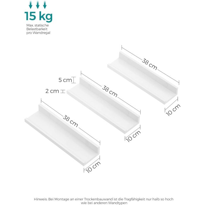 SONGMICS komplet 3 plavajočih polic SONGMICS komplet 3 plavajočih polic