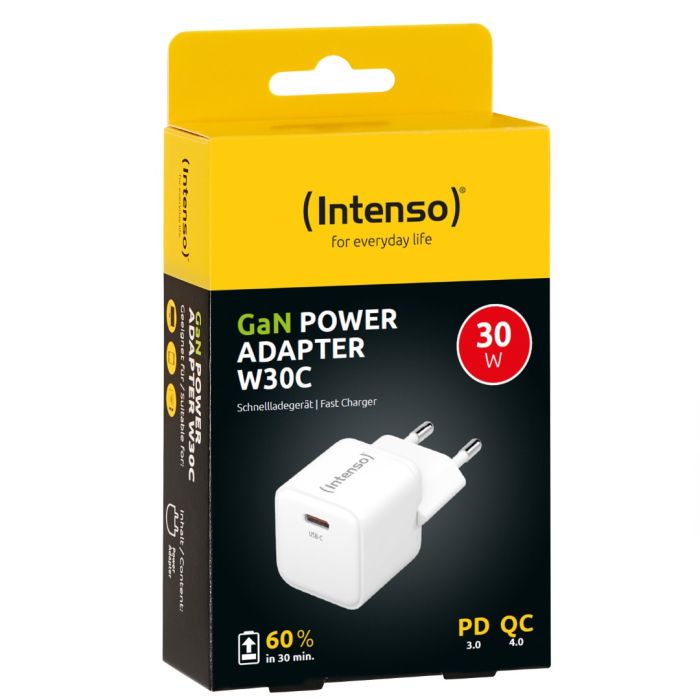 Intenso 30W GaN napajalnik s priključkom USB-C W30C Intenso 30W GaN napajalnik s priključkom USB-C W30C