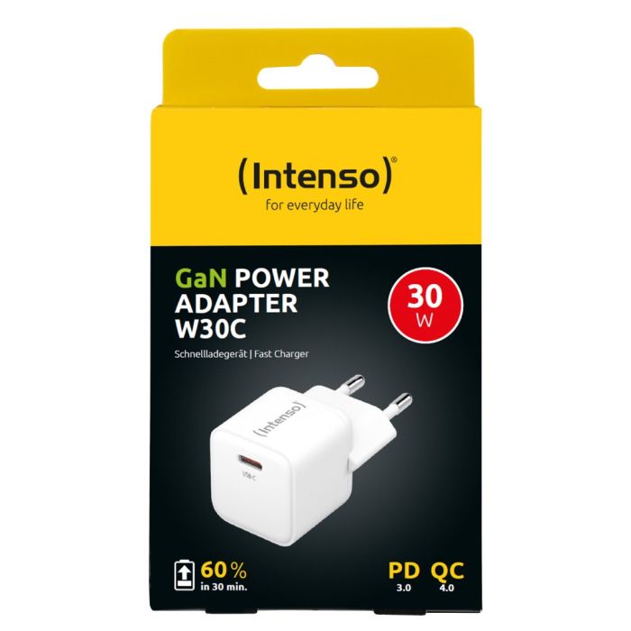 Intenso 30W GaN napajalnik s priključkom USB-C W30C Intenso 30W GaN napajalnik s priključkom USB-C W30C