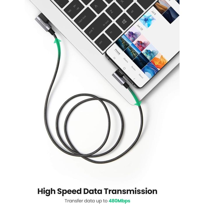 Ugreen USB v USB C 90-stopinjski kabel za hitro polnjenje 1M Ugreen USB v USB C 90-stopinjski kabel za hitro polnjenje 1M