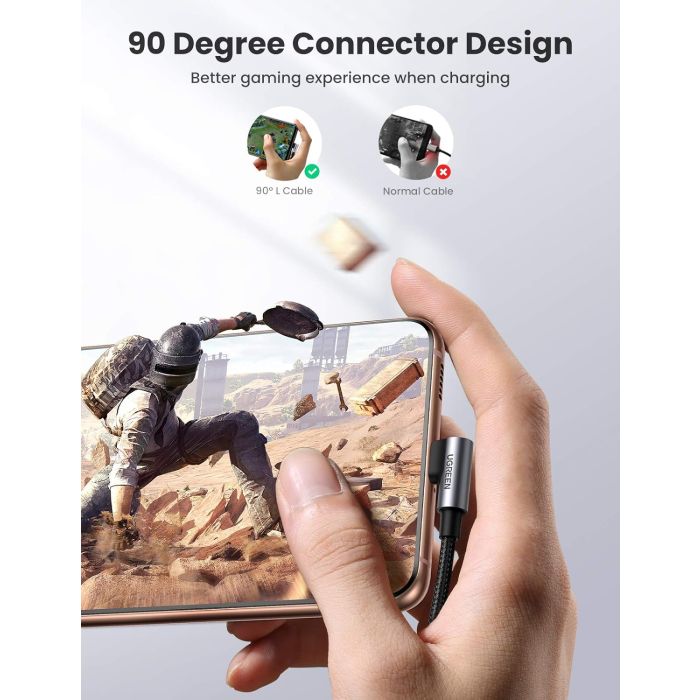 Ugreen USB-C na kotni USB-C kabel 60W 3M Ugreen USB-C na kotni USB-C kabel 60W 3M