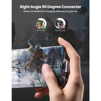 Ugreen USB v USB C 90-stopinjski kabel za hitro polnjenje 2M