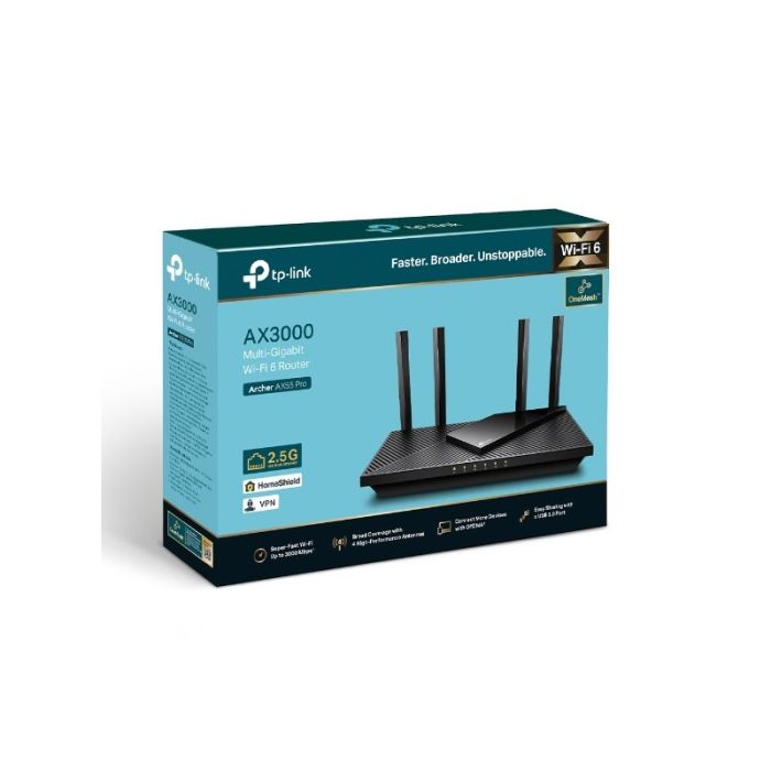 TP-LINK usmerjevalnik Archer AX55 PRO AX3000 Dual Band Gigabit usmerjevalnik Wi-Fi 6, 2.5G Port TP-LINK usmerjevalnik Archer AX55 PRO AX3000 Dual Band Gigabit usmerjevalnik Wi-Fi 6, 2.5G Port