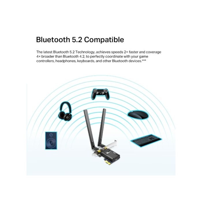 TP-LINK AX1800 Wi-Fi 6 Bluetooth 5.2 PCI-E Adapter TP-LINK AX1800 Wi-Fi 6 Bluetooth 5.2 PCI-E Adapter