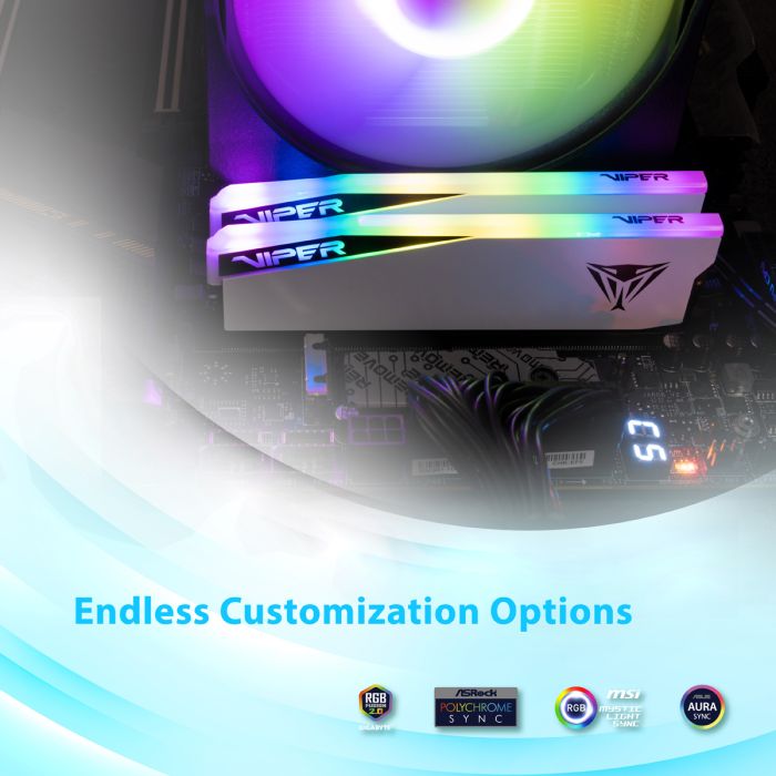 Patriot Viper Elite 5 RGB Kit 32GB (2x16GB) DDR5-6200 DIMM PC5-49600 CL42, 1.35V Patriot Viper Elite 5 RGB Kit 32GB (2x16GB) DDR5-6200 DIMM PC5-49600 CL42, 1.35V