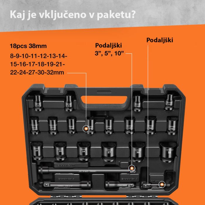VonHaus komplet 40 kosov udarnih vtičnikov 3500318 VonHaus komplet 40 kosov udarnih vtičnikov 3500318