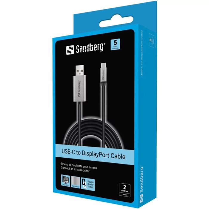 Sandberg USB-C na DisplayPort video povezovalni kabel 2m Sandberg USB-C na DisplayPort video povezovalni kabel 2m