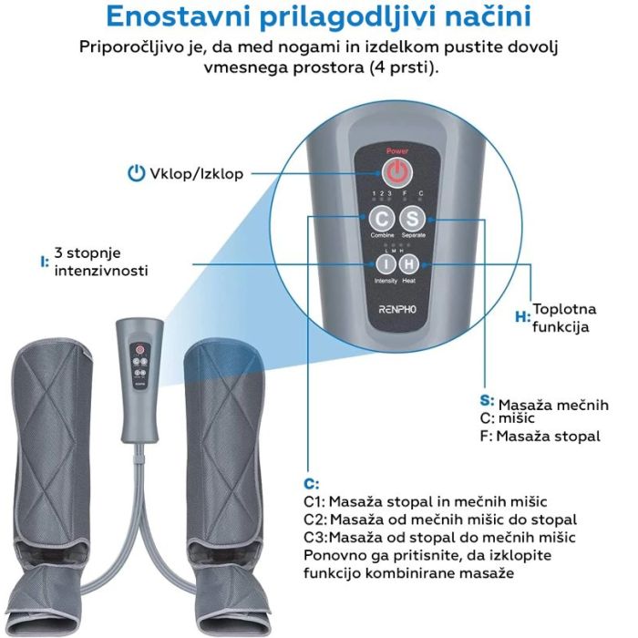 RENPHO zračni masažni aparat za noge RENPHO zračni masažni aparat za noge