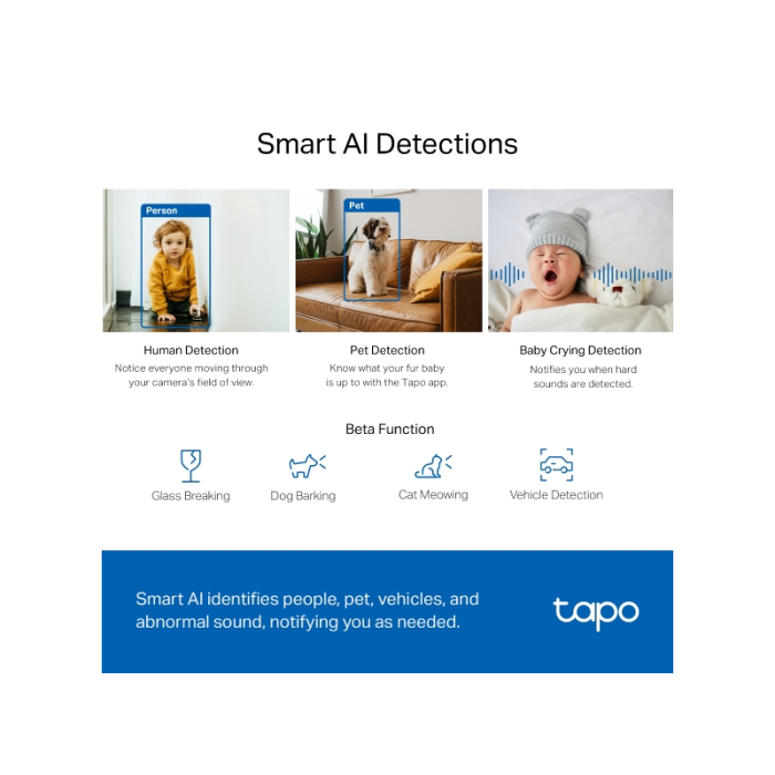 TP-LINK Tapo C220 2k 4MP QHD WiFi Pan/Tilt varnostna kamera TP-LINK Tapo C220 2k 4MP QHD WiFi Pan/Tilt varnostna kamera