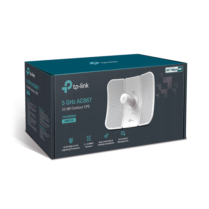 TP-LINK CPE710 5GHz AC 867Mbps 23dBi zunanja CPE dostopna točka TP-LINK CPE710 5GHz AC 867Mbps 23dBi zunanja CPE dostopna točka