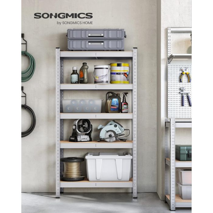 SONGMICS Regal 30 x 75 x 150 cm rjavo-srebrn,-GLR030E01 SONGMICS Regal 30 x 75 x 150 cm rjavo-srebrn,-GLR030E01