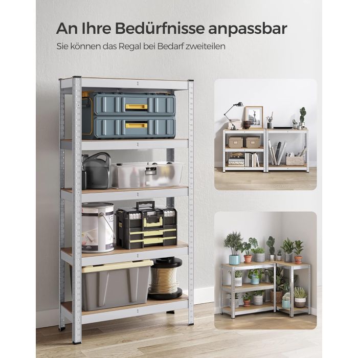SONGMICS Regal 30 x 75 x 150 cm rjavo-srebrn,-GLR030E01 SONGMICS Regal 30 x 75 x 150 cm rjavo-srebrn,-GLR030E01