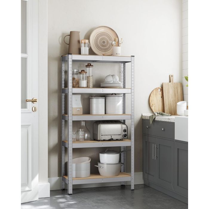 SONGMICS Regal 30 x 75 x 150 cm rjavo-srebrn,-GLR030E01 SONGMICS Regal 30 x 75 x 150 cm rjavo-srebrn,-GLR030E01
