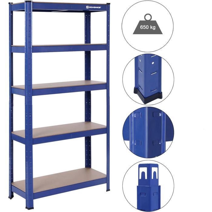 SONGMICS Regal 150 x 75 x 30 cm rjavo-moder,GLR30Q SONGMICS Regal 150 x 75 x 30 cm rjavo-moder,GLR30Q