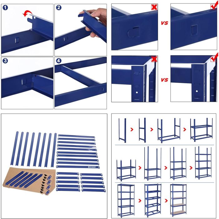 SONGMICS Regal 150 x 75 x 30 cm rjavo-moder,GLR30Q SONGMICS Regal 150 x 75 x 30 cm rjavo-moder,GLR30Q