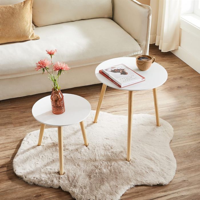 SONGMICS Miza 2X za dnevni prostor 45 x 50 x 45cm bela, LET07WN SONGMICS Miza 2X za dnevni prostor 45 x 50 x 45cm bela, LET07WN