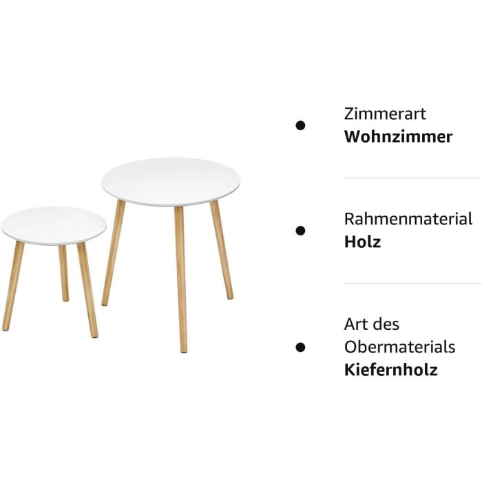 SONGMICS Miza 2X za dnevni prostor 45 x 50 x 45cm bela, LET07WN SONGMICS Miza 2X za dnevni prostor 45 x 50 x 45cm bela, LET07WN