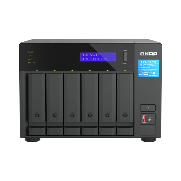 QNAP NAS za 6 diskov, 32GB ram; 2,5Gb mreža, Thunderbolt QNAP NAS za 6 diskov, 32GB ram; 2,5Gb mreža, Thunderbolt