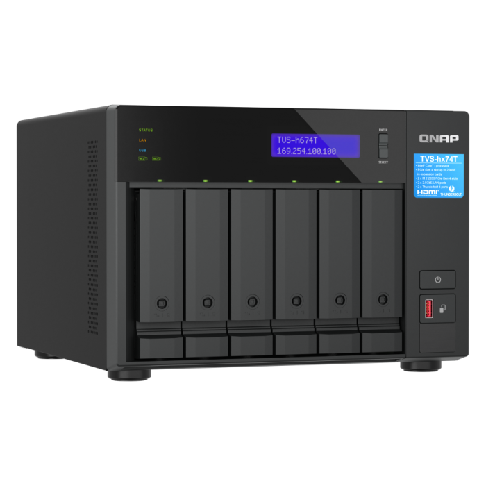 QNAP NAS za 6 diskov, 32GB ram; 2,5Gb mreža, Thunderbolt QNAP NAS za 6 diskov, 32GB ram; 2,5Gb mreža, Thunderbolt
