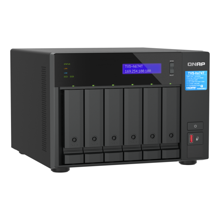 QNAP NAS za 6 diskov, 32GB ram; 2,5Gb mreža, Thunderbolt QNAP NAS za 6 diskov, 32GB ram; 2,5Gb mreža, Thunderbolt