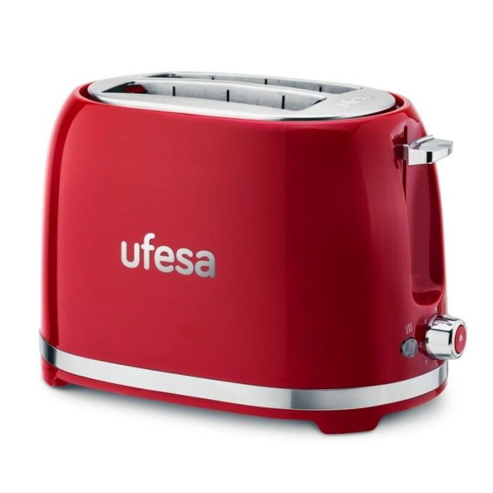 Ufesa Classic PinUp Rdeče-beli opekač kruha z dvema režama 850W Ufesa Classic PinUp Rdeče-beli opekač kruha z dvema režama 850W