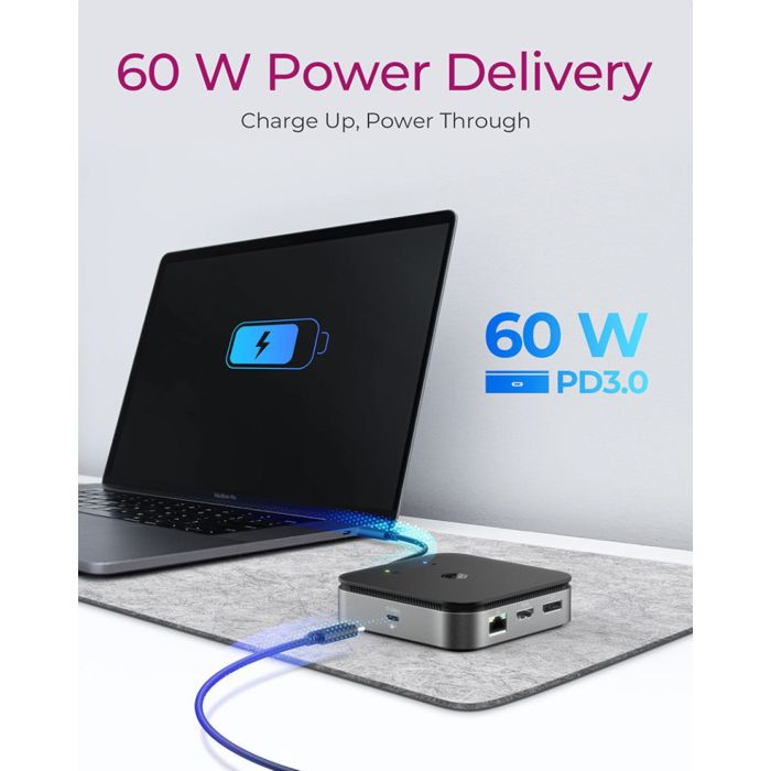 Icybox IB-DK408-C41 priključna postaja USB4 z dvojnim video izhodom 7v1, 60W PowerDelivery napajanje Icybox IB-DK408-C41 priključna postaja USB4 z dvojnim video izhodom 7v1, 60W PowerDelivery napajanje