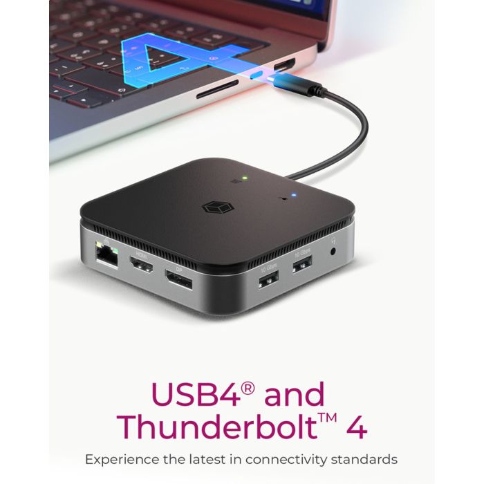 Icybox IB-DK408-C41 priključna postaja USB4 z dvojnim video izhodom 7v1, 60W PowerDelivery napajanje Icybox IB-DK408-C41 priključna postaja USB4 z dvojnim video izhodom 7v1, 60W PowerDelivery napajanje