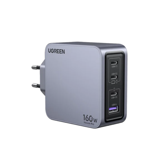 Ugreen Nexode Pro 160W 4-Portni GaN USB polnilec s priloženim 1,5M 240W USB-C polnilnim kablom Ugreen Nexode Pro 160W 4-Portni GaN USB polnilec s priloženim 1,5M 240W USB-C polnilnim kablom