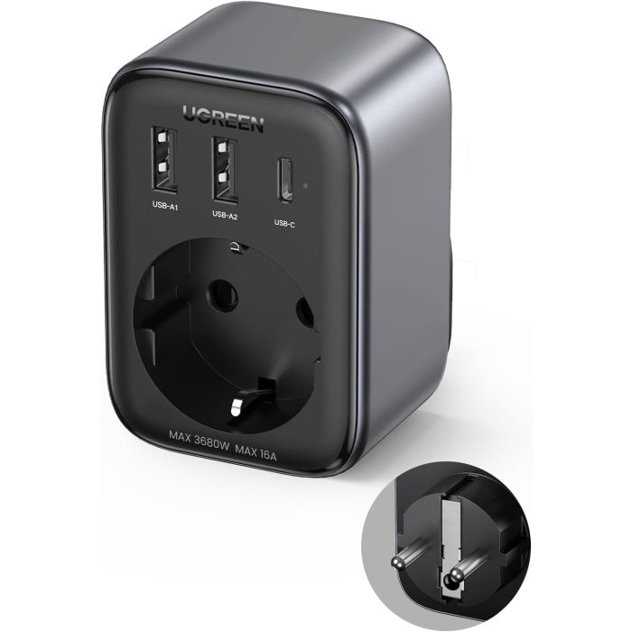 Ugreen Nexode 4v1 USB vtičnica 30W z 2xUSB, 1xUSB-C in Quick Charge Ugreen Nexode 4v1 USB vtičnica 30W z 2xUSB, 1xUSB-C in Quick Charge
