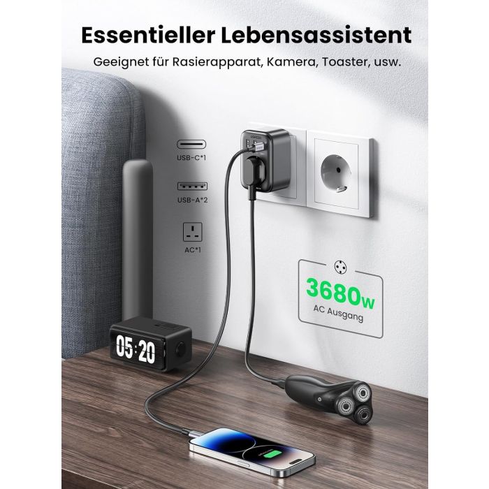 Ugreen Nexode 4v1 USB vtičnica 30W z 2xUSB, 1xUSB-C in Quick Charge Ugreen Nexode 4v1 USB vtičnica 30W z 2xUSB, 1xUSB-C in Quick Charge
