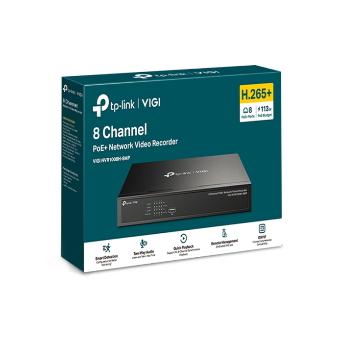 TP-LINK VIGI 8-kanalni PoE+ mrežni video snemalnik 24/7 TP-LINK VIGI 8-kanalni PoE+ mrežni video snemalnik 24/7