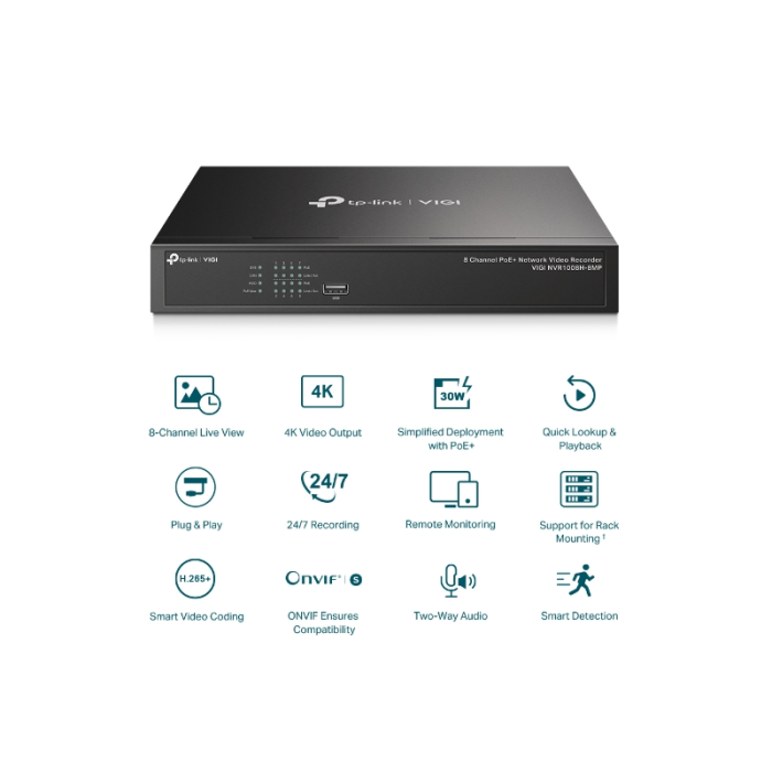 TP-LINK VIGI 8-kanalni PoE+ mrežni video snemalnik 24/7 TP-LINK VIGI 8-kanalni PoE+ mrežni video snemalnik 24/7