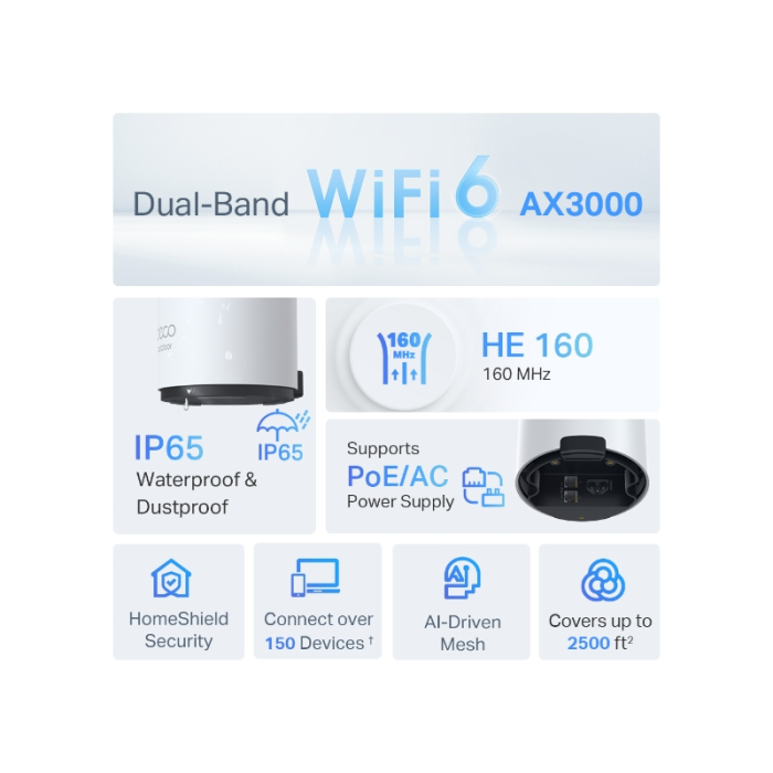 TP-Link Deco X50-Outdoor (1 pack) zunanji Mesh AX3000 Dual-Band Wi-Fi 6 sistem TP-Link Deco X50-Outdoor (1 pack) zunanji Mesh AX3000 Dual-Band Wi-Fi 6 sistem