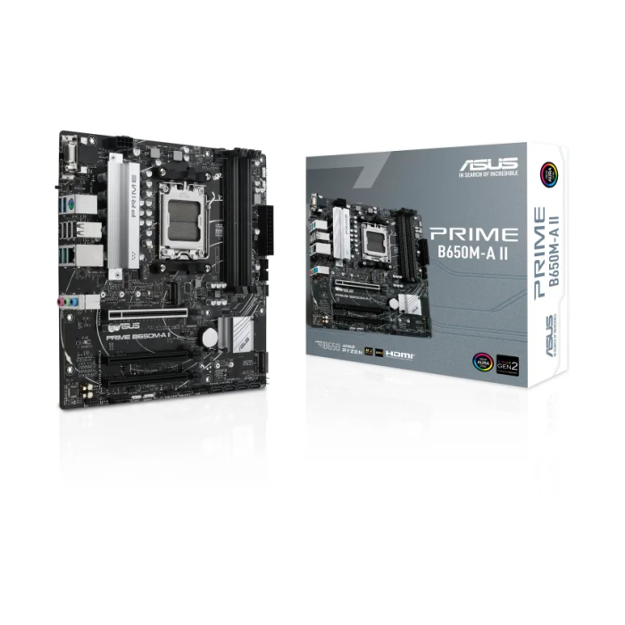 ASUS PRIME B650M-A II-CSM, DDR5, SATA3, USB3.2Gen2, DP, 2.5GbE, AM5 mATX ASUS PRIME B650M-A II-CSM, DDR5, SATA3, USB3.2Gen2, DP, 2.5GbE, AM5 mATX