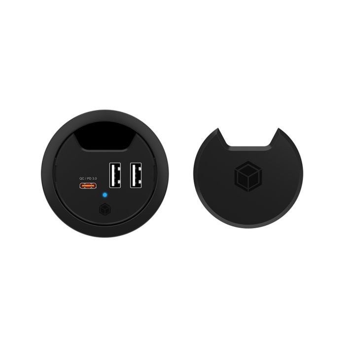 Icybox IB-HUB1407 vgradni mizni polnilnik USB z napajanjem in hitrim polnjenjem Icybox IB-HUB1407 vgradni mizni polnilnik USB z napajanjem in hitrim polnjenjem