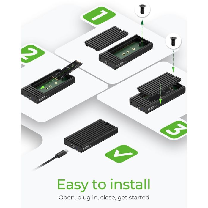 Icybox IB-1917M-C32 ohišje za 1x M.2 NVMe SSD z USB 3.2 Gen 2x2 Type-C do 20 Gbit/s Icybox IB-1917M-C32 ohišje za 1x M.2 NVMe SSD z USB 3.2 Gen 2x2 Type-C do 20 Gbit/s