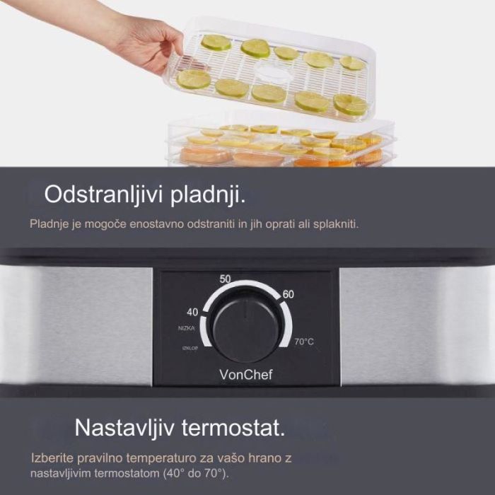 VonHaus 5 stopenski DEHYDRA sušilnik sadja VonHaus 5 stopenski DEHYDRA sušilnik sadja