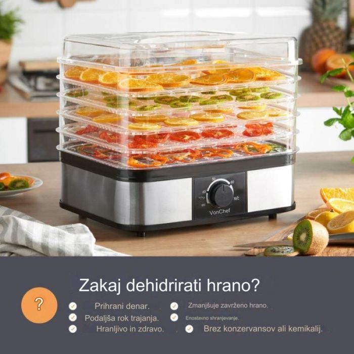 VonHaus 5 stopenski DEHYDRA sušilnik sadja VonHaus 5 stopenski DEHYDRA sušilnik sadja