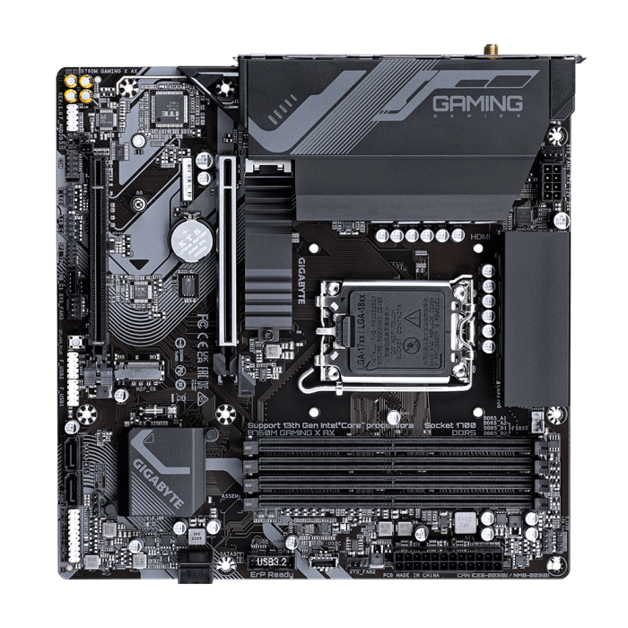 GIGABYTE B760M GAMING X AX, DDR5, SATA3, USB3.2Gen2, DP, 2.5GbE, WiFi 6E, LGA1700 mATX GIGABYTE B760M GAMING X AX, DDR5, SATA3, USB3.2Gen2, DP, 2.5GbE, WiFi 6E, LGA1700 mATX