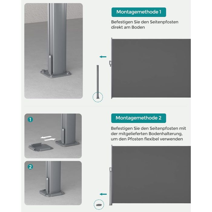 SONGMICS Stranski senčnik 160 x 350 cm antracit, GSA165G02 SONGMICS Stranski senčnik 160 x 350 cm antracit, GSA165G02